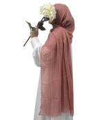Ana peachish brown cotton crinkle hijab - ultra-soft and breathable scarf for modest everyday style