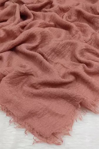 Ana peachish brown cotton crinkle hijab - ultra-soft and breathable scarf for modest everyday style