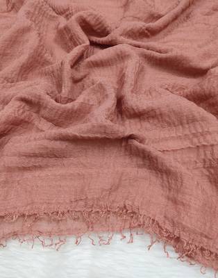 Ana peachish brown cotton crinkle hijab - ultra-soft and breathable scarf for modest everyday style 3