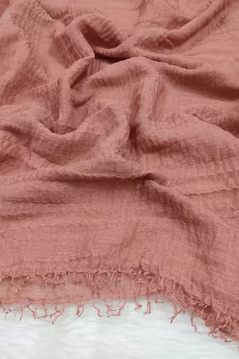 Ana peachish brown cotton crinkle hijab - ultra-soft and breathable scarf for modest everyday style
