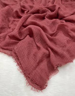 Ana brick red cotton crinkle hijab - soft, breathable, and lightweight scarf for traditional and casual wear 2