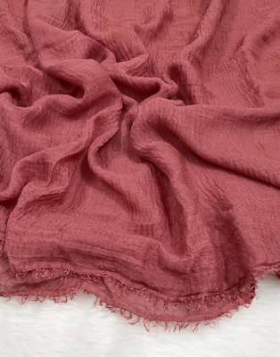 Ana brick red cotton crinkle hijab - soft, breathable, and lightweight scarf for traditional and casual wear 3