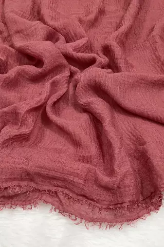 Ana brick red cotton crinkle hijab - soft, breathable, and lightweight scarf for traditional and casual wear