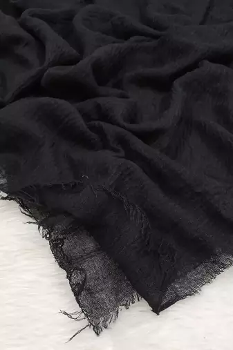 Ana black cotton crinkle hijab - elegant and versatile soft scarf for every occasion