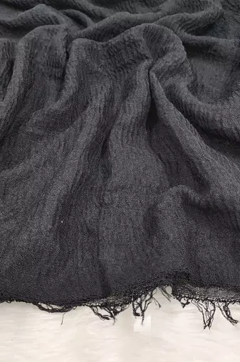 Ana black cotton crinkle hijab - elegant and versatile soft scarf for every occasion