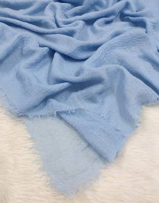 Ana ice blue cotton crinkle hijab - soft, ultra-light, and breathable scarf for elegant modesty 2