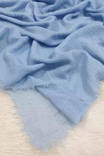 Ana ice blue cotton crinkle hijab - soft, ultra-light, and breathable scarf for elegant modesty
