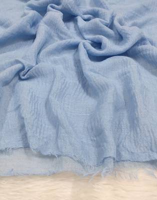 Ana ice blue cotton crinkle hijab - soft, ultra-light, and breathable scarf for elegant modesty 3