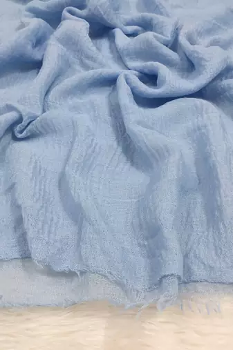 Ana ice blue cotton crinkle hijab - soft, ultra-light, and breathable scarf for elegant modesty