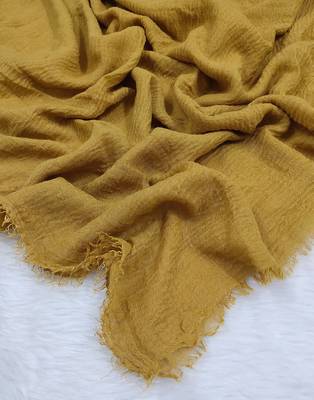 Ana mustard cotton crinkle hijab - lightweight and versatile scarf for sophisticated modesty 2