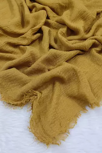 Ana mustard cotton crinkle hijab - lightweight and versatile scarf for sophisticated modesty