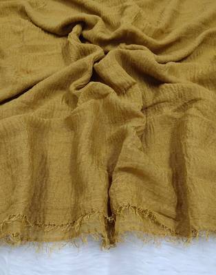 Ana mustard cotton crinkle hijab - lightweight and versatile scarf for sophisticated modesty 3