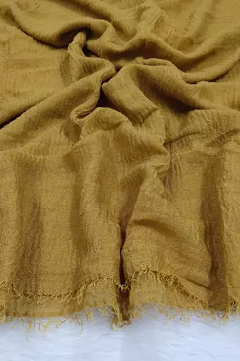Ana mustard cotton crinkle hijab - lightweight and versatile scarf for sophisticated modesty