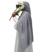 Ana light grey cotton crinkle hijab - chic, soft, and breathable scarf for versatile styling