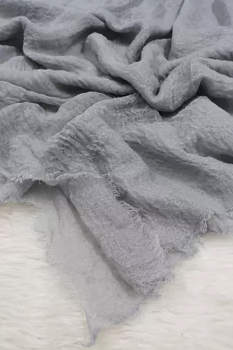 Ana light grey cotton crinkle hijab - chic, soft, and breathable scarf for versatile styling