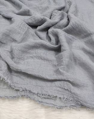 Ana light grey cotton crinkle hijab - chic, soft, and breathable scarf for versatile styling 3