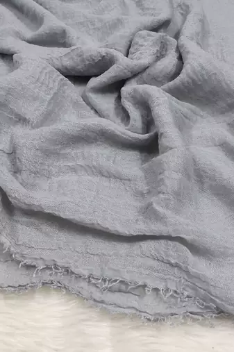 Ana light grey cotton crinkle hijab - chic, soft, and breathable scarf for versatile styling