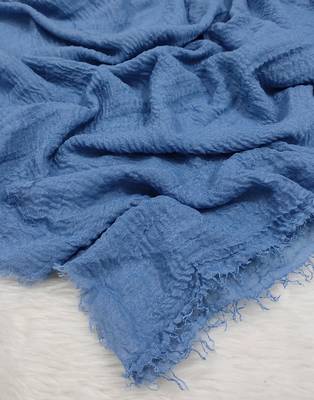 Ana denim cotton crinkle hijab - stylish and versatile soft scarf with full coverage 2
