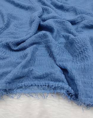 Ana denim cotton crinkle hijab - stylish and versatile soft scarf with full coverage 3