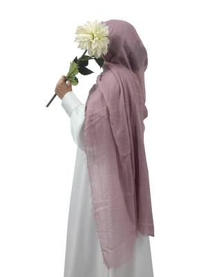 Ana mauve cotton crinkle hijab - elegant, soft, and airy scarf with full coverage for modesty 1