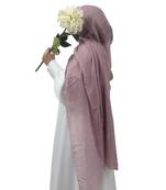 Ana mauve cotton crinkle hijab - elegant, soft, and airy scarf with full coverage for modesty