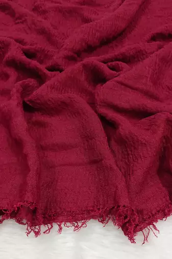 Ana maroon cotton crinkle hijab - luxuriously soft and wide coverage scarf for diverse styling
