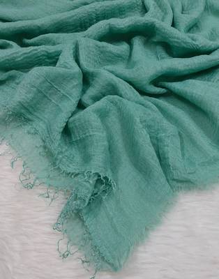Ana pastel green cotton crinkle hijab - delicate, soft, and breathable scarf for graceful modesty 2