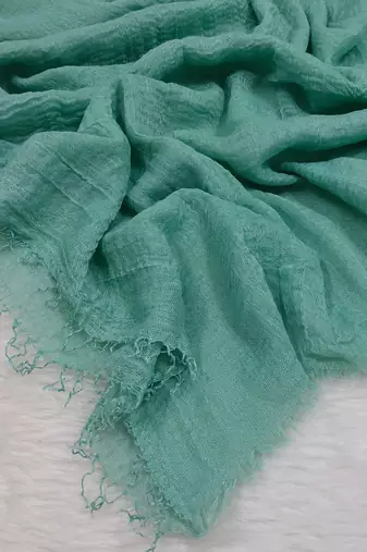 Ana pastel green cotton crinkle hijab - delicate, soft, and breathable scarf for graceful modesty