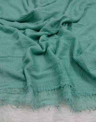 Ana pastel green cotton crinkle hijab - delicate, soft, and breathable scarf for graceful modesty 3