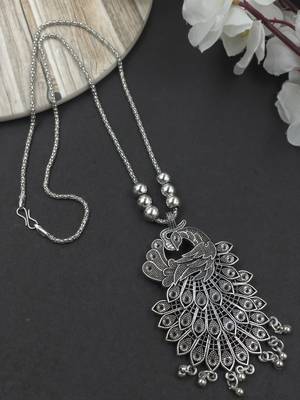 Oxidised silver chain pendant (combo of 2) 3