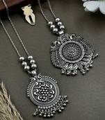 Oxidised silver chain pendant (combo of 2)