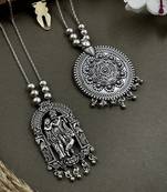 Oxidised silver chain pendant (combo of 2)