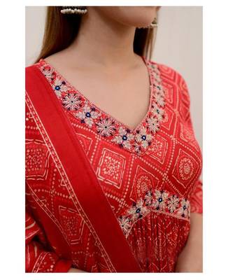 Women's Rayon Printed kurti pant with dupatta set 3