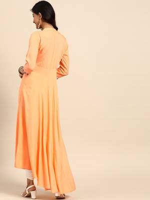 Rangmayee floral yoke design mirror work pure cotton anarkali kurta 2