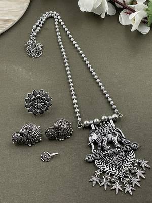 Oxidised silver chain pendant combo 3