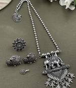 Oxidised silver chain pendant combo