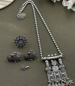 Oxidised silver chain pendant combo