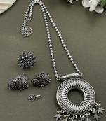 Oxidised silver chain pendant combo