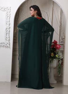 Dark green color israeli woman kaftan 3