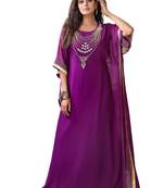 Purple color hand work unique style kaftan