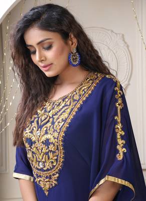 Dark blue color artisan handmade kaftan 4