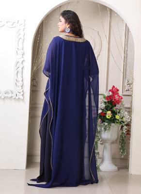 Dark blue color desingner party wear caftan 4