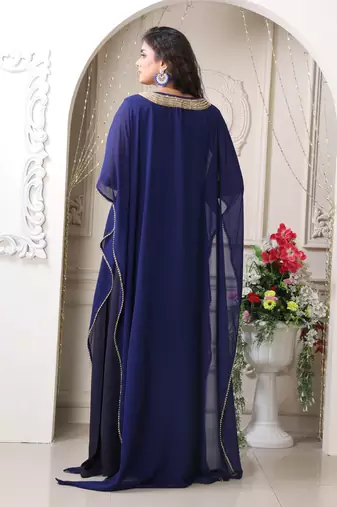 Dark blue color desingner party wear caftan