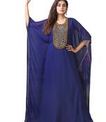 Dark blue color israeli designer kaftan
