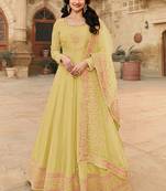 Lemon Yellow Party Wear Salwar Kameez for Women