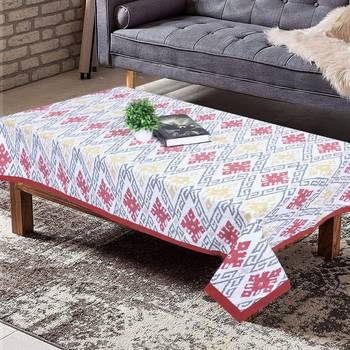 Texstylers cotton 4 seater jaipuri 40x60 inches center rectangular table cloth 1