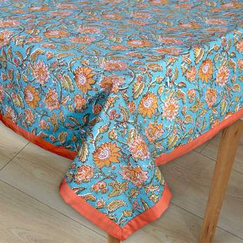 Texstylers cotton 4 seater jaipuri 40x60 inches center rectangular table cloth 3