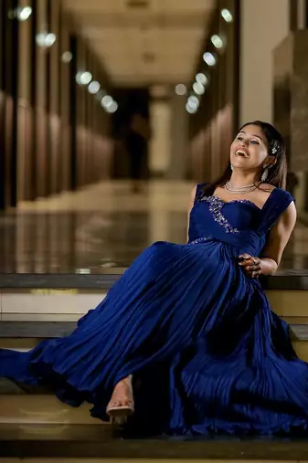 Royal blue gown