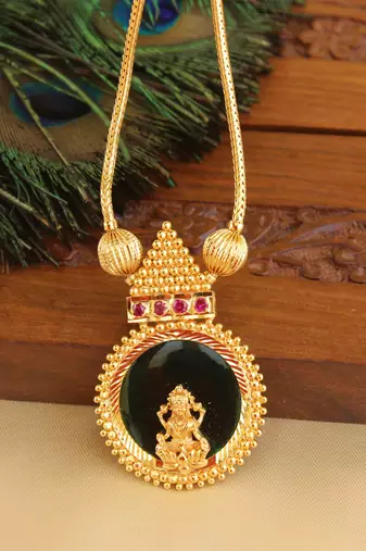Gold Platted Lakshmi Palakka Necklace