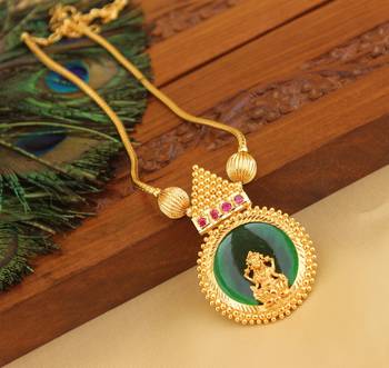 Gold Platted Lakshmi Palakka Necklace 3